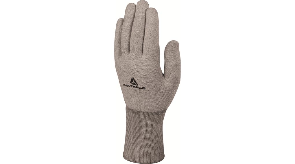 Antistatic Knitted Gloves, Copper / Polyamide, Glove Size 9, Grey