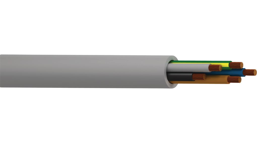 Mehradriges Kabel, YY ungeschirmt, PVC, 7x 0.75mm², 50m, Grau