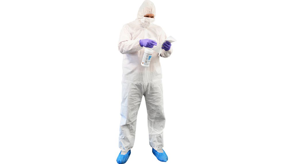 Cleanroom Disposable Antistatic Coverall, XL Size, ISO 4, White