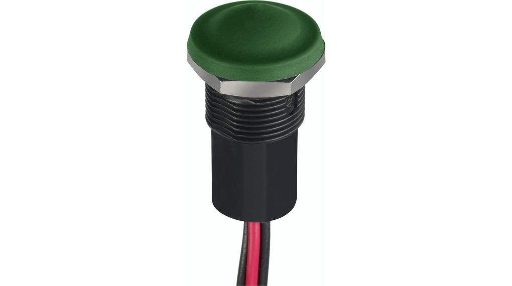 Pushbutton Switch Momentary Function 1NO Panel Mount Green