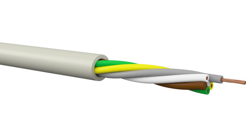 Multicore-kabel, YY niet-afgeschermd, FRNC, 4x 0.5mm², 100m, Grijs