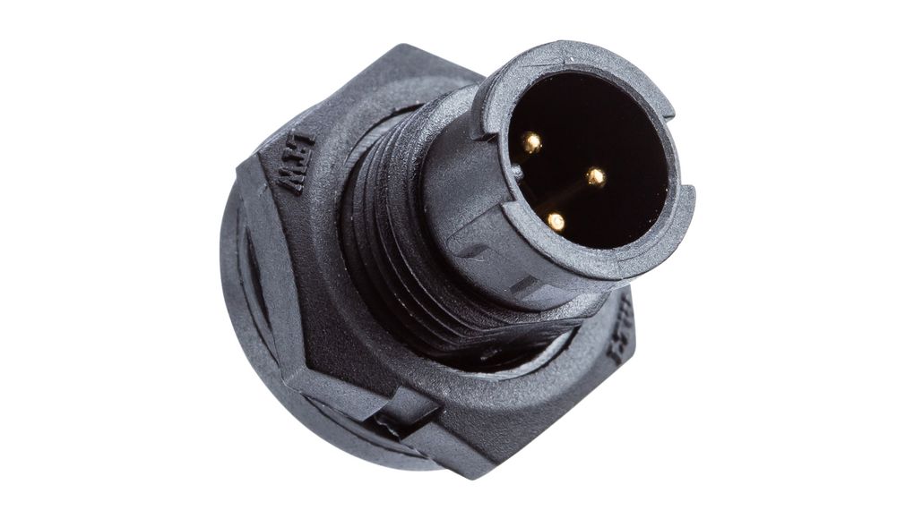 Circular Connector, Straight, Contacts - 4, Plug, Panel Mount