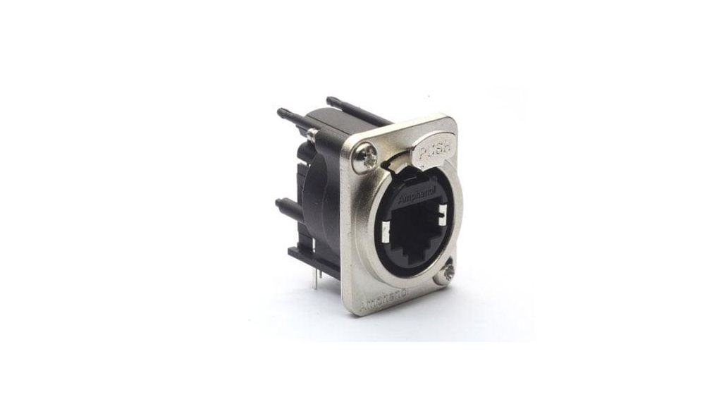 Industrial Connector, D Type RJ45 Socket CAT5e Right Angle Unshielded