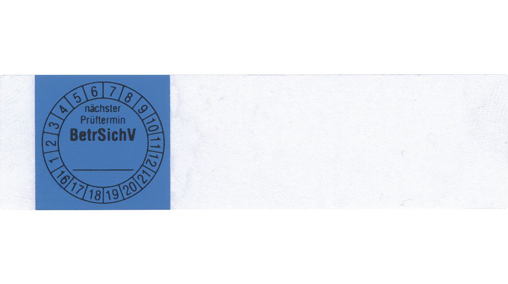 Cable Test Labels , Rectangular, Black on Blue, Identification & Monitoring / Test Sign, 100pcs