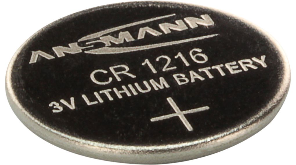 Button Cell Battery, Lithium, CR1216, 3V, 24mAh