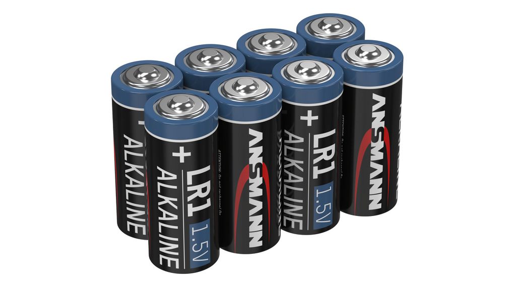 Bateria, 1.5V, LR1, Alkaliczne, Opakowanie 8 sztuk