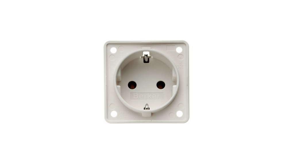 Wall Outlet INTEGRO 1x DE Type F (CEE 7/3) Socket Flush Mount 16A 250V White