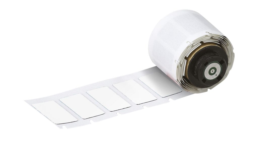 Rouleau d'étiquettes, Polyester stratifié mousse de polyéthylène, 27 x 18mm, 150pièces, Blanc