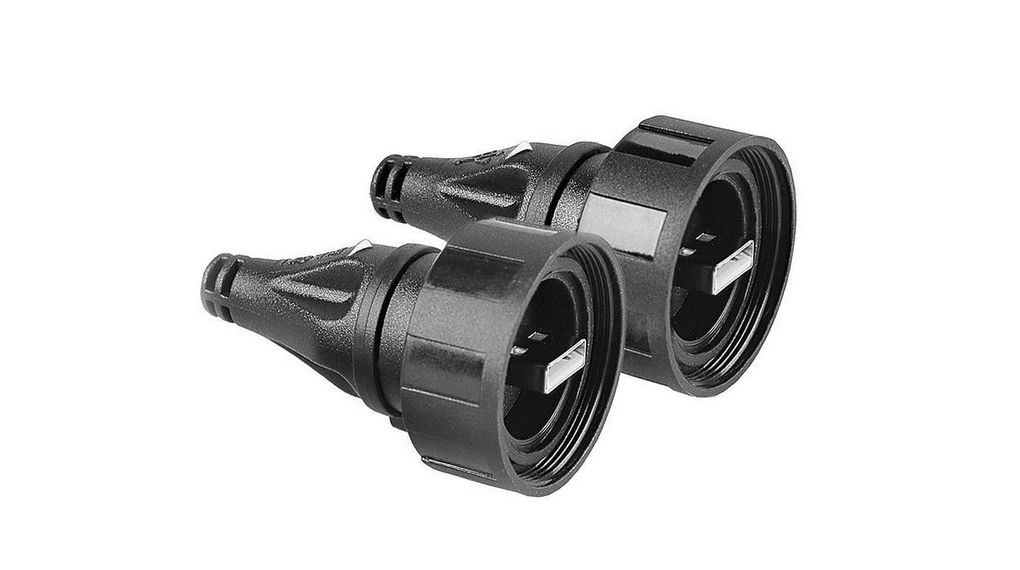 Cable, USB-A Plug - USB-A Plug, 2m, USB 2.0, Black