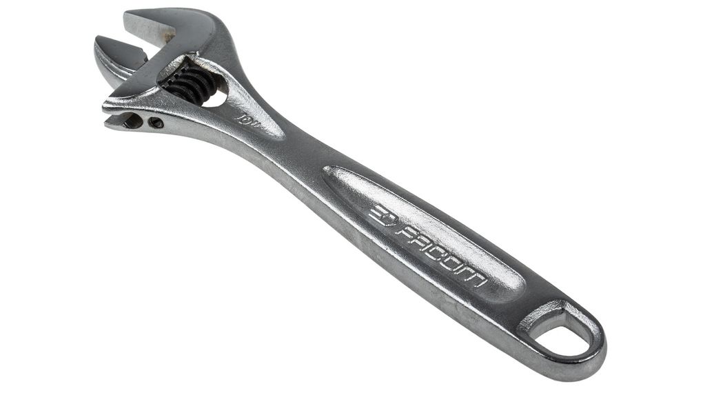 Facom Adjustable Spanner, 255 mm Overall, 30mm Jaw Capacity, Metal Handle