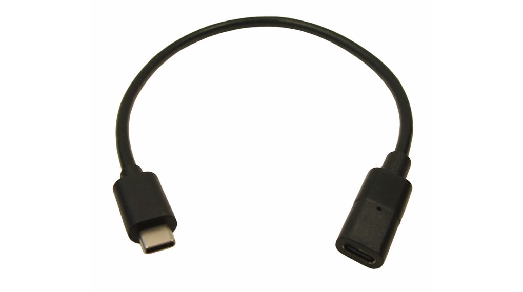 FCR72000, Cliff Câble Fiche USB C - Prise USB C 300mm USB 3.0 Noir