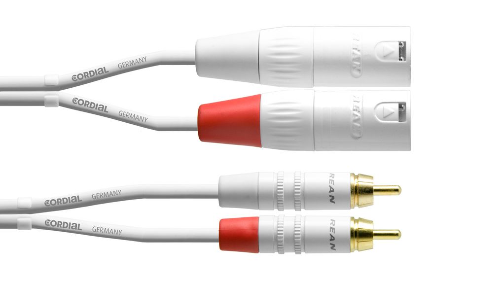 Audio cable assembly XLR 3-Pin Plug - RCA Plug 1.5m