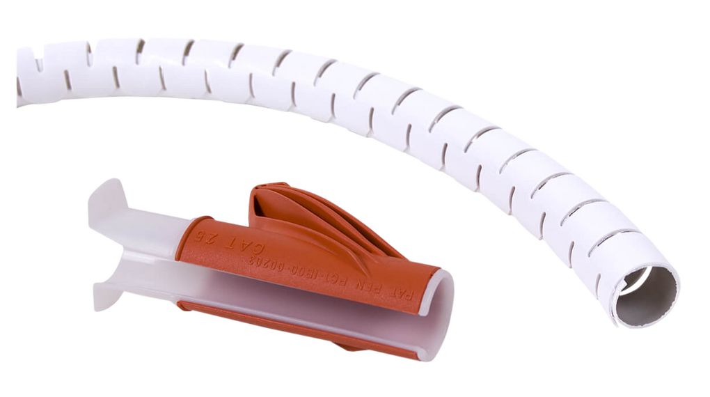 Spirallindad slang med handverktyg, 15 ... 15mm, Polyvinylklorid (PVC), 3m, Vit