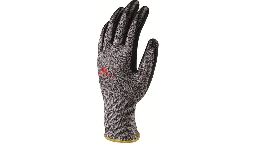 Protective Gloves, Vlákna ECONOCUT / Nitril, Velikost rukavice L, Černá / Šedá