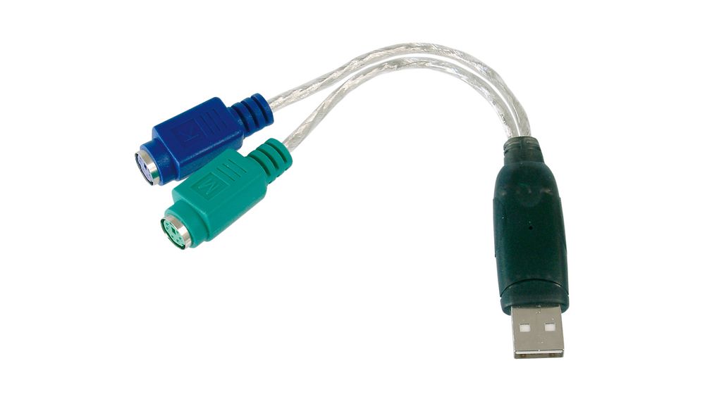 Adapter, USB-A 1.0 Plug - 2x PS/2 Socket