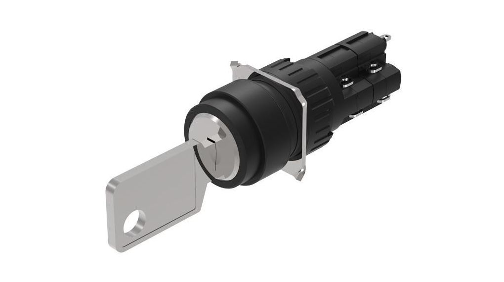Key-Operated Switch 2NC + 2NO 250 VAC 2-Pos 90° Latching Function