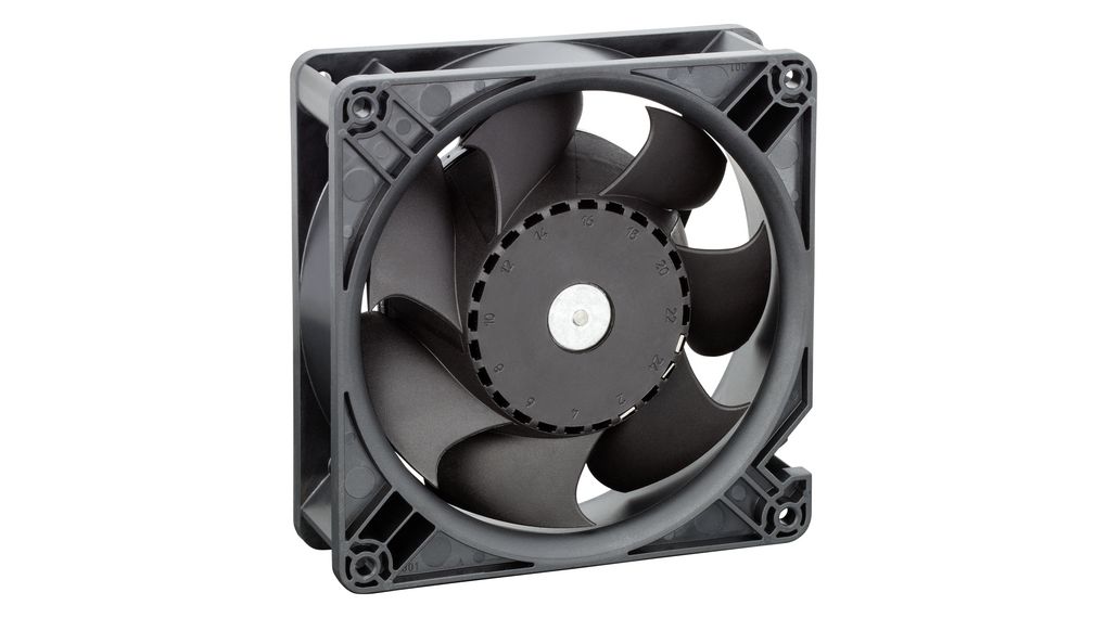 Diagonális ventilátor DC Golyó 127x127x38mm 24V 710mA 56dBA 190m³/h 3-tüskés huzalsodrat DV5200