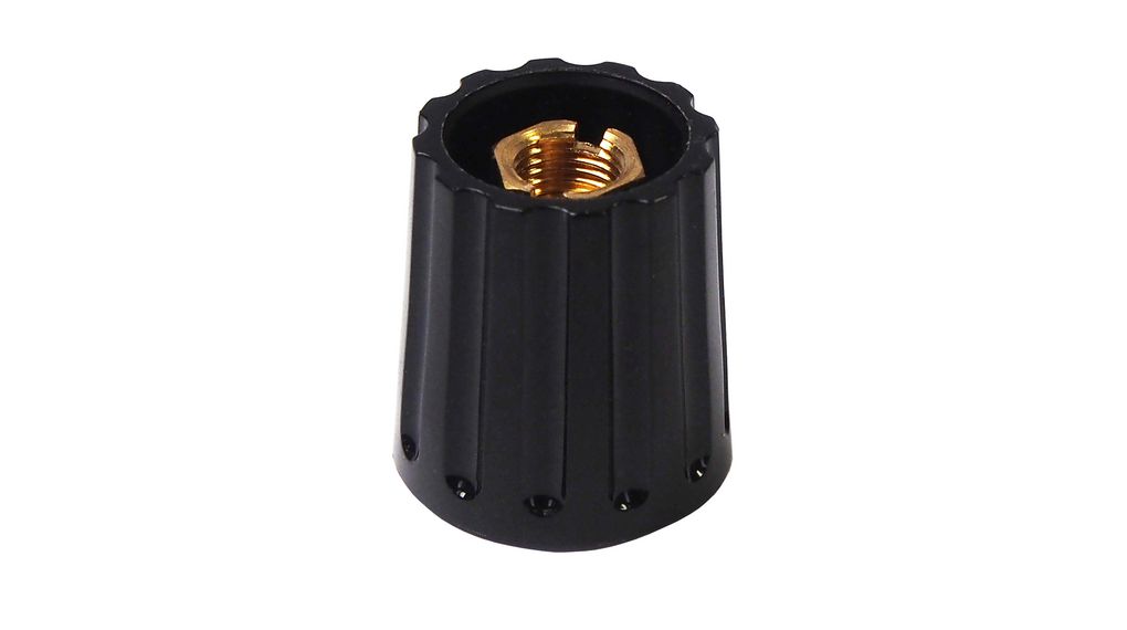 Classic Collet Knob 6.35mm Black Plastic Without Indication Line