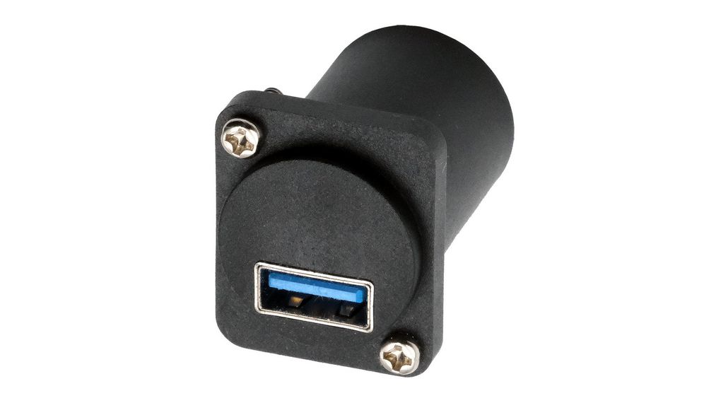 Feed-Through Adapter, D-Type, USB 3.0 A Socket - USB 3.0 B Socket