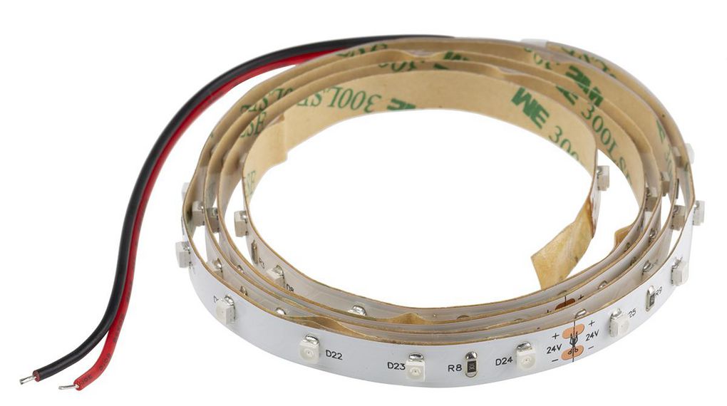 24V Yellow LED Strip Light, 1m Length
