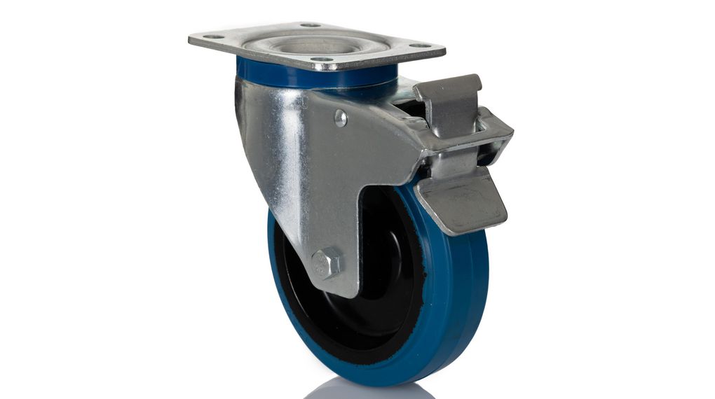 RS PRO Braked Swivel, 230 kg Capacity, 125 mm Wheel
