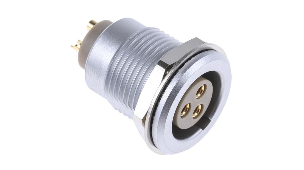 LEMO Circular Connector, 3 Contacts, Panel Mount, Socket, Female, IP50, 2B Series Contacts
