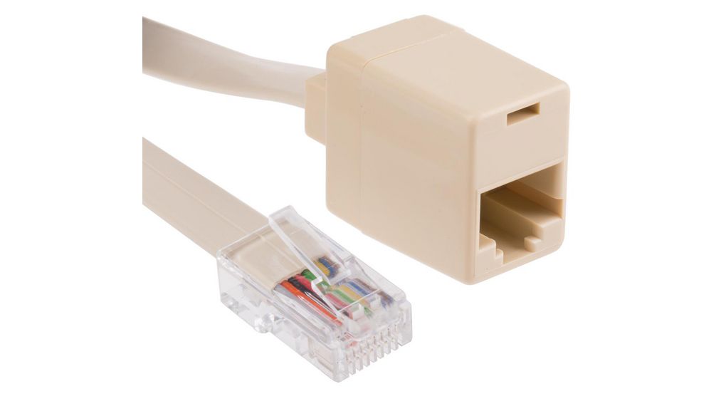 Single-Port RJ45 Female, RJ45 Male Extender, Cat3