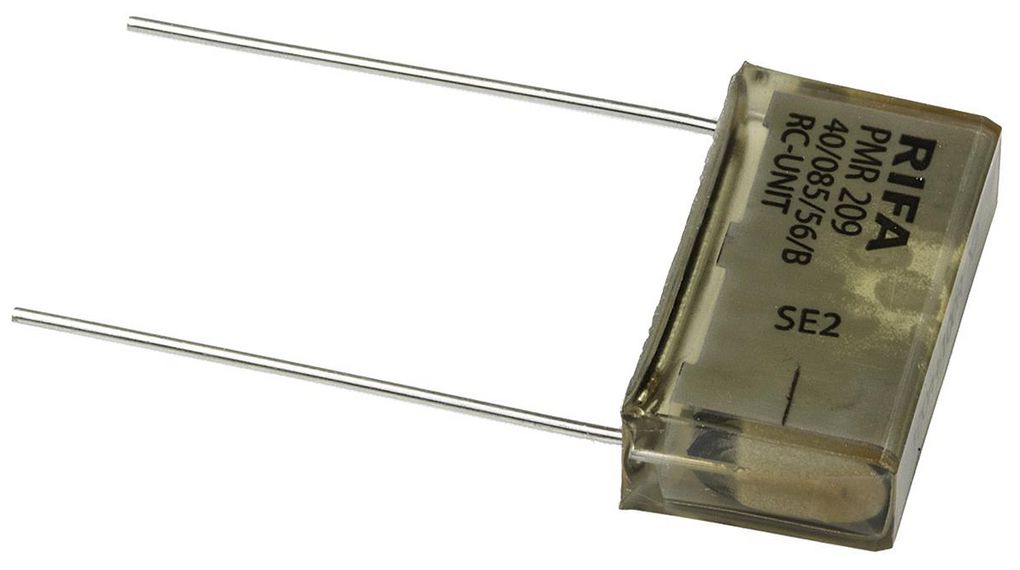 KEMET RC Capacitor 100nF 100Ohm Tolerance ±20% 250 V ac, 630V dc 1-way , Through Hole, PMR209, 100nF, 100Ohm