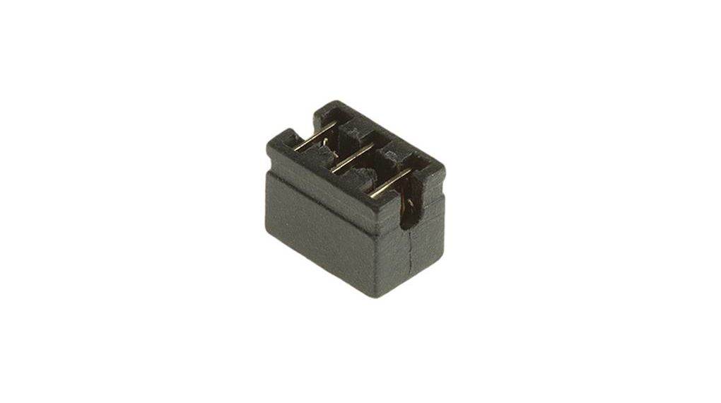Shorting Link Female Straight Black Open Top 3 Way 1 Row 2.54mm Pitch Pas