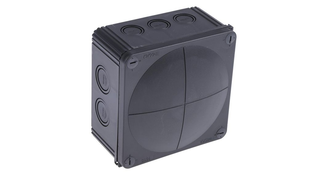 WISKA Combi Series Black Polypropylene Junction Box, IP66, IP67, 140 x 140 x 82mm