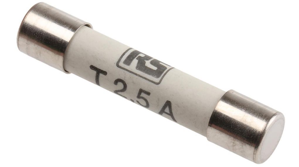 2.5A T Ceramic Cartridge Fuse, 6.3 x 32mm, Pack of 10 pieces