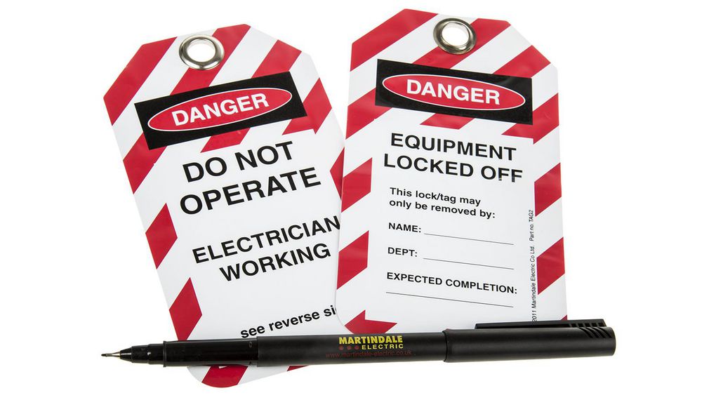 10 x 'Do Not Operate, Electrician Working, Equipment Locked Off' Lockout Tag