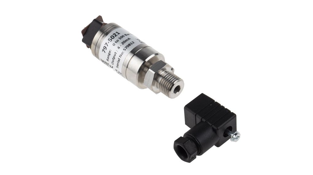 Pressure Sensor, 0bar Min, 100bar Max, Current Output, Relative Reading