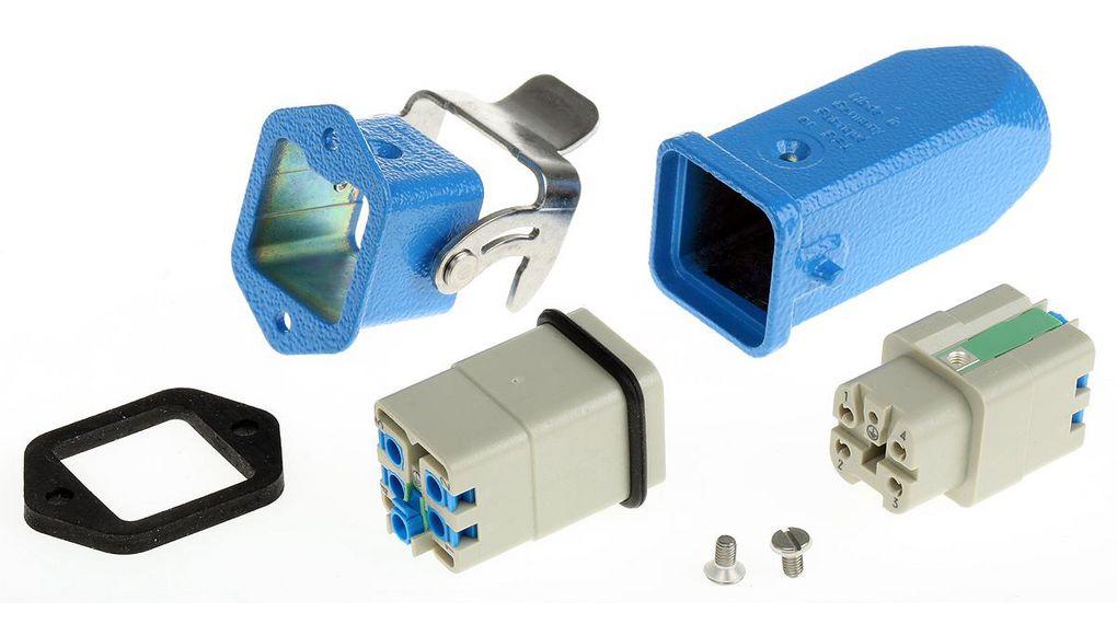 HARTING Connector Set, 4 Way, 10A, Female to Male, Han Ex, 90 V
