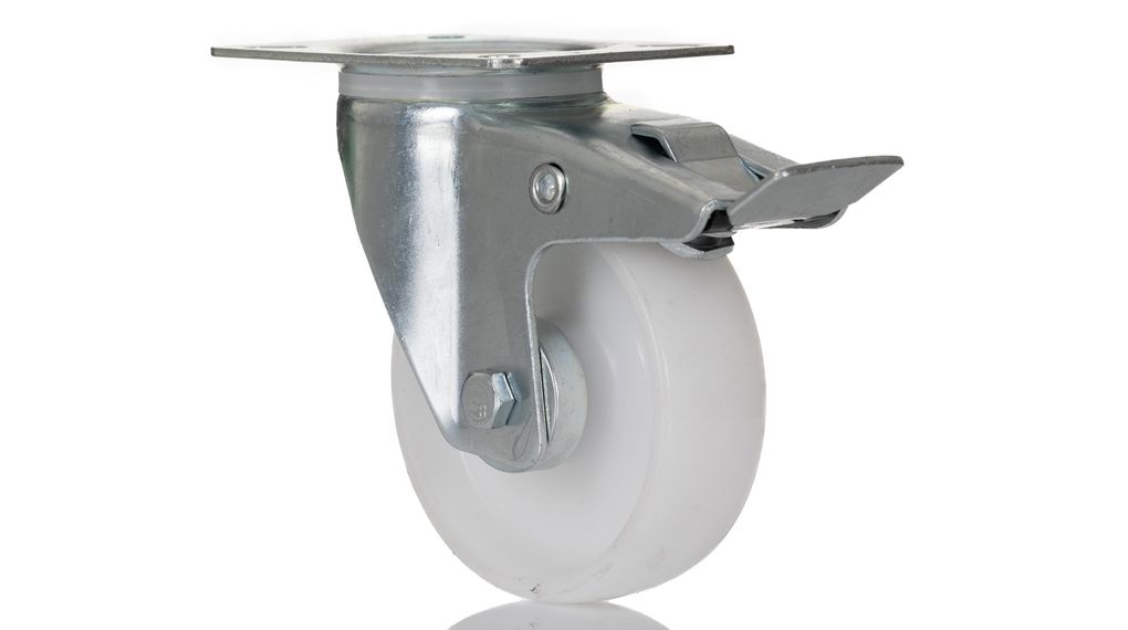 Braked Swivel Castor Wheel, 125kg Capacity, 100mm Wheel