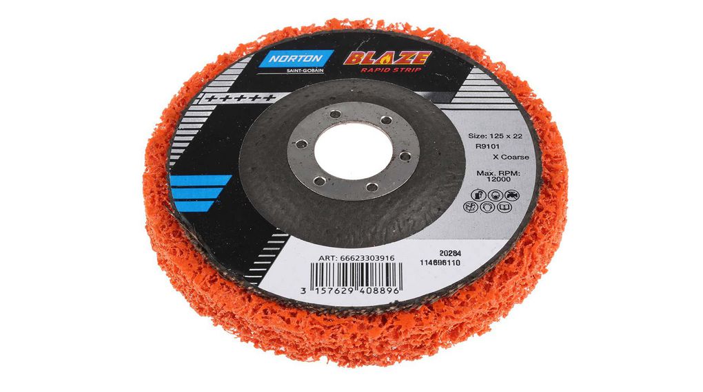 Norton Blaze Rapid Strip Ceramic Stripping Disc, 125mm, Coarse Grade, 1 in pack