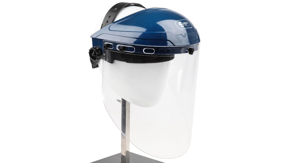 Écran facial transparent Penta rabattable en polycarbonate avec déflecteur frontal, résistant aux métaux en fusion