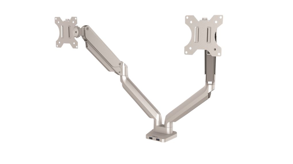 VESA Arm, Clamp / Grommet, 8kg, 32" (81.3 cm), Supported Displays - 2, Silver