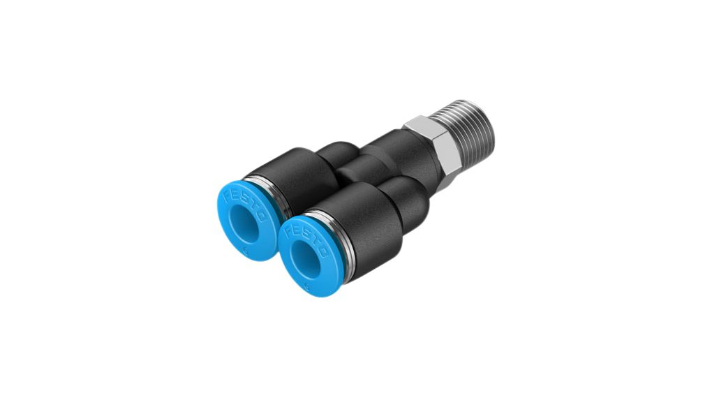 QSY-1/8-6 | Festo Złącze Y, Sprężone powietrze, Mosiądz, 41.3mm, R1/8 ...