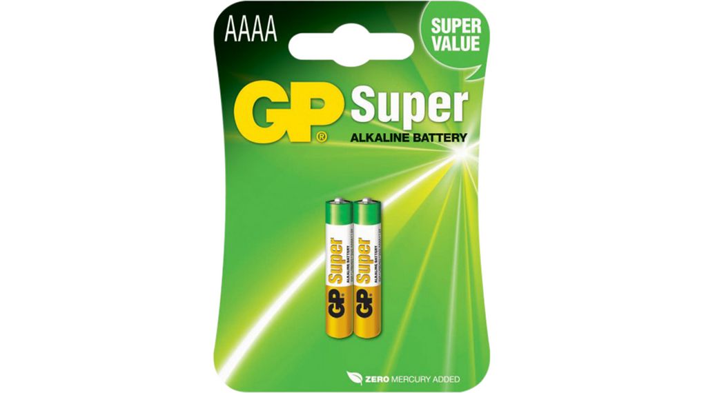 Batterie primarie, 1.5V, AAAA, Alcalino, Pacco da 2 pezzi
