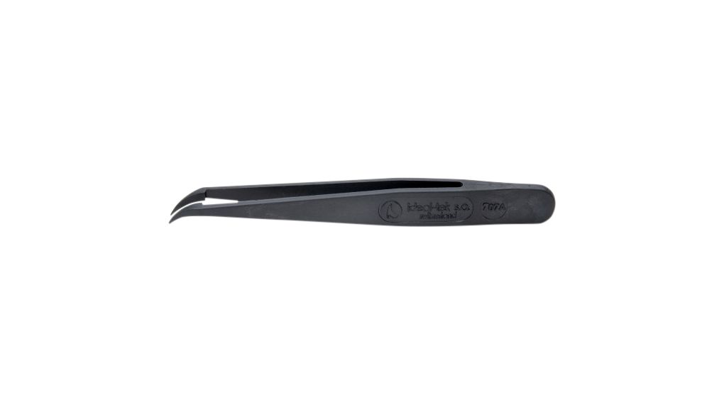 Tweezers ESD / Full Plastic Carbon Fibre Angled / Pointed / Curved 115mm