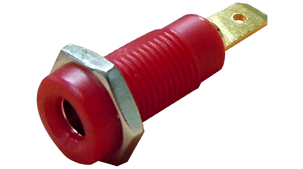 Banana Plug, Red, Gold-Plated, 30V, 19A