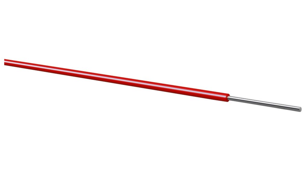 Solid Wire PTFE 0.32mm² Silver-Plated Copper Red 2855/1 30.5m