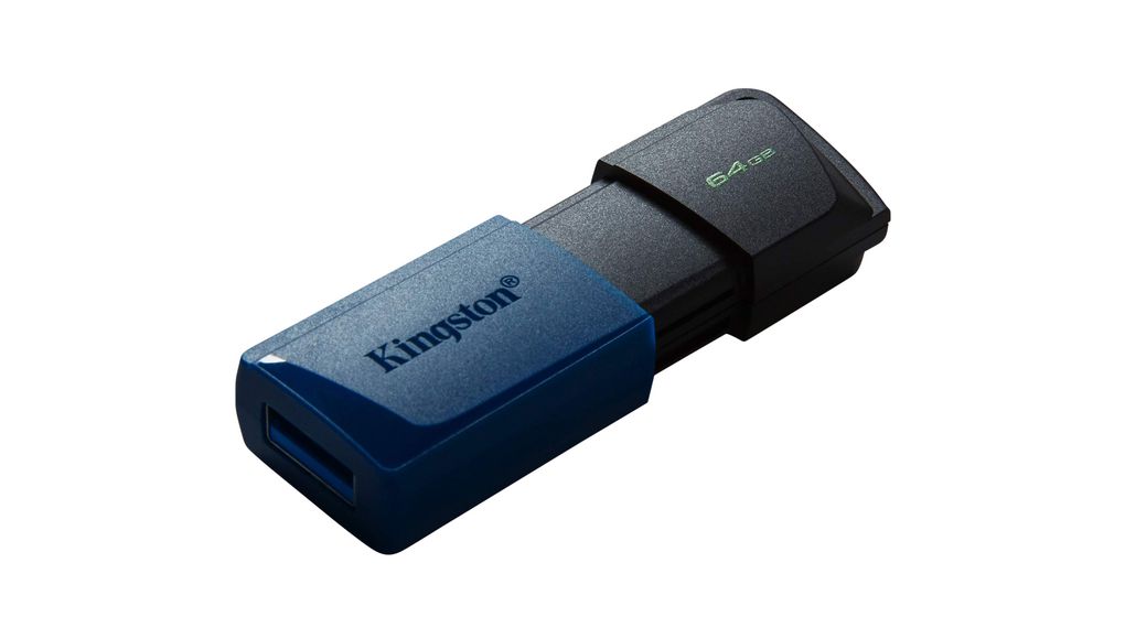 USB Stick, DataTraveler Exodia M, 64GB, USB 3.1, Musta / Sininen