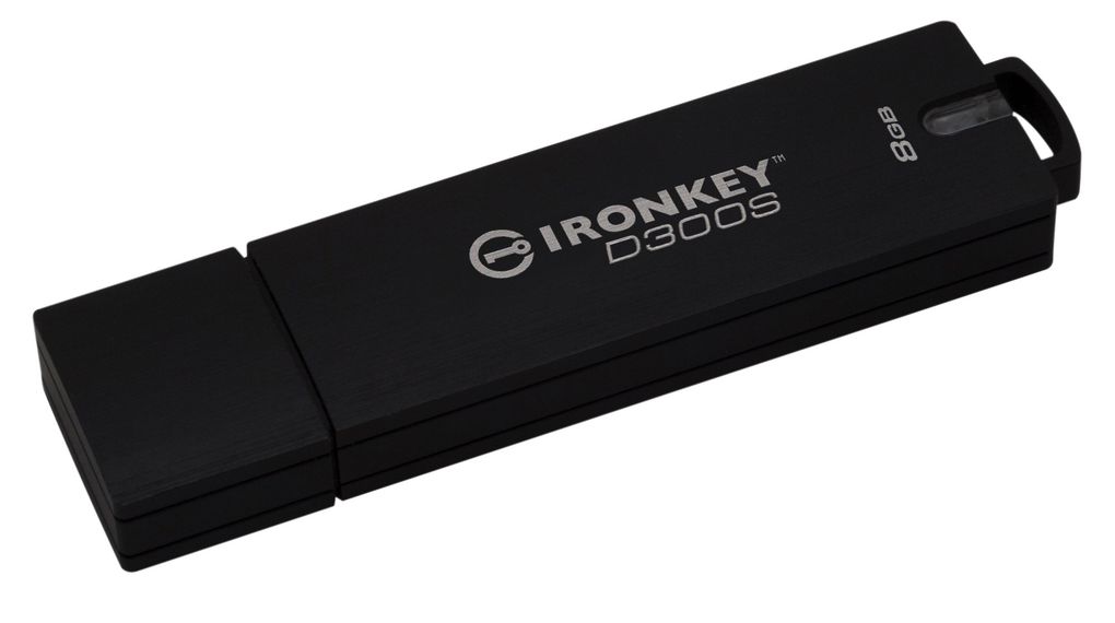 Paměť USB, IronKey D300S, 8GB, USB 3.0, Černý