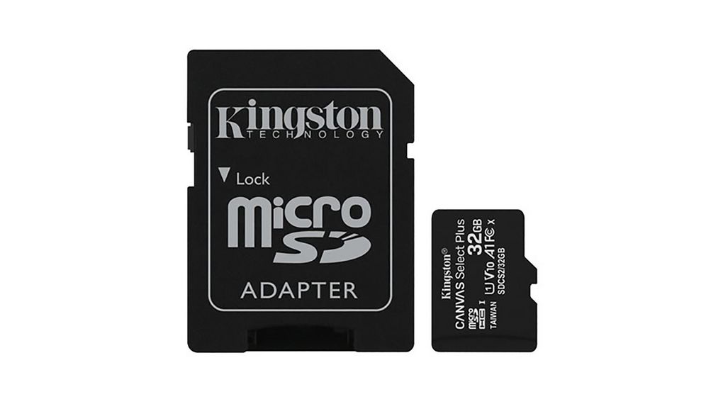 Memory Card, microSD, 32GB, 80MB/s, 10MB/s, Black