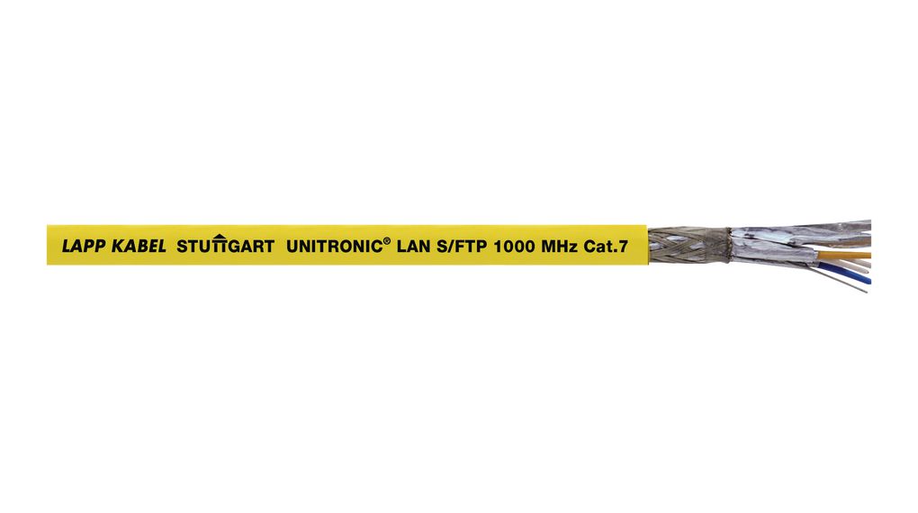 LAN Cable HFFR CAT7 4x2x0.24mm² S/FTP Yellow 50m