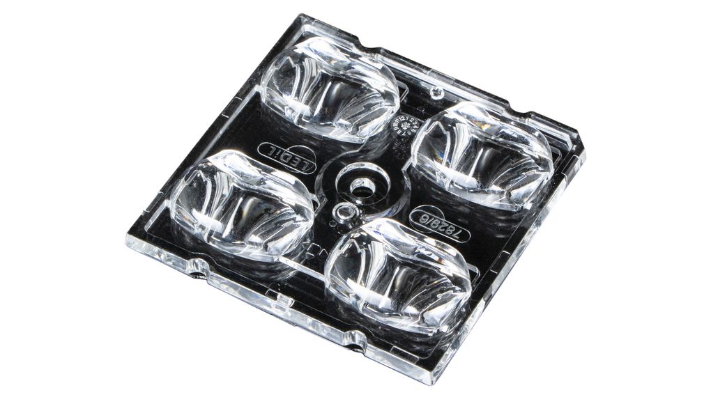LED-Mehrfachlinsen-Array, ungetönt, 2x2, Verschraubung, 50x50x6.5mm