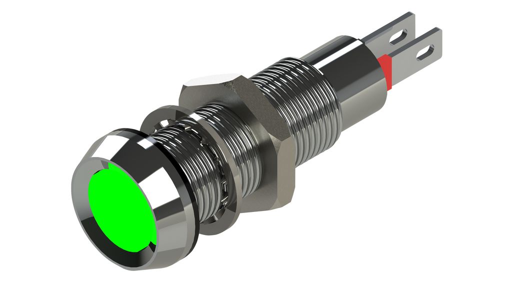 LED Indicator Green 8.1mm 6VDC 12mA