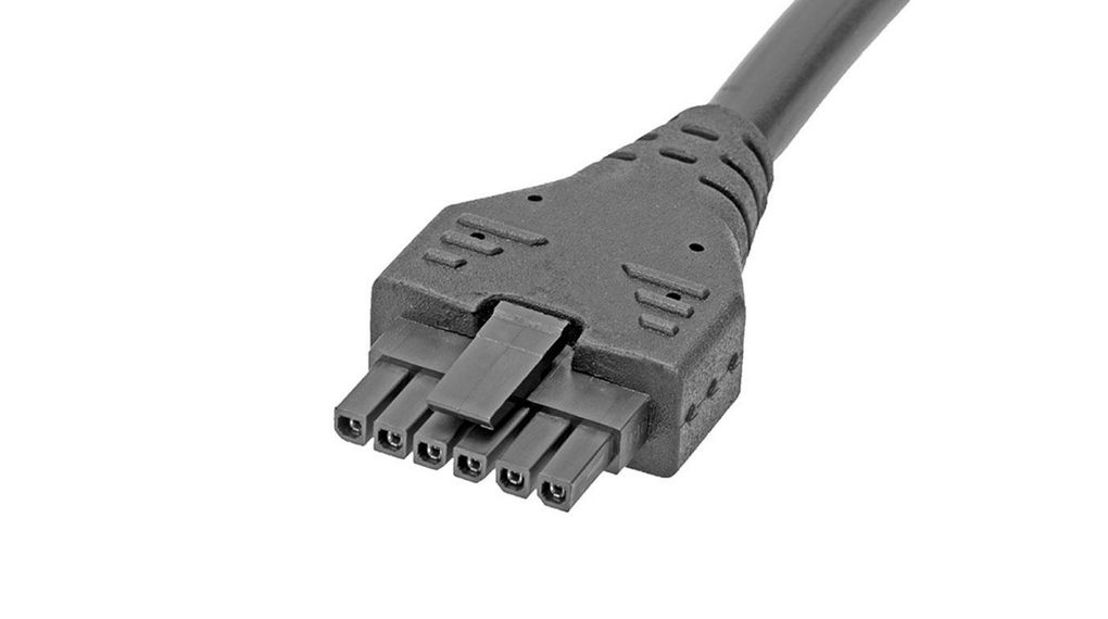 Overmolded Cable Assembly, Micro-Fit 3.0 Receptacle - Micro-Fit 3.0 Receptacle, 6 Circuits, 3m, Black